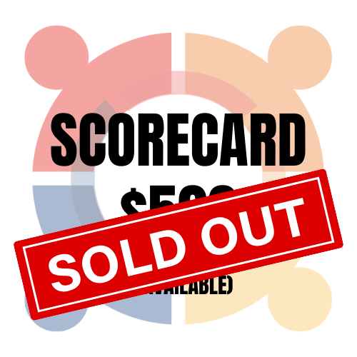 Scorecard SOLD OUT - Logo on all scorecards and event signage (Fee hole sign)